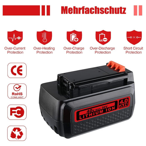 40V 4.0Ah Replacement Battery for Black+Decker LBX2040 2
