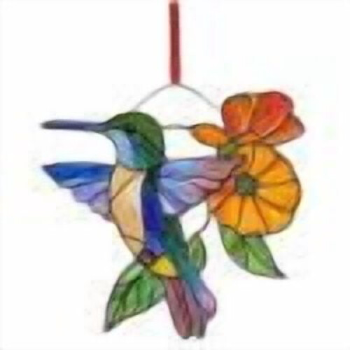 Colgante de vidriera con forma de colibrí (1 pieza) 1