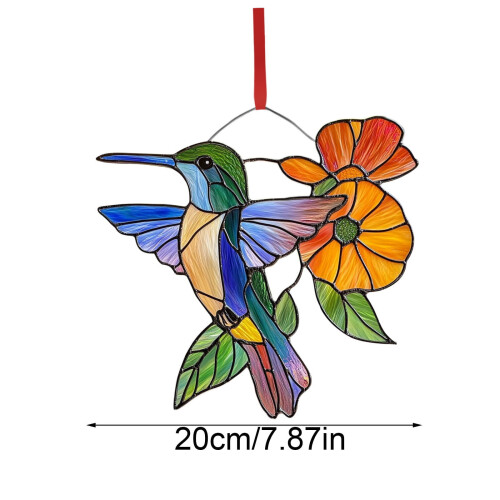 Colgante de vidriera con forma de colibrí (1 pieza) 2