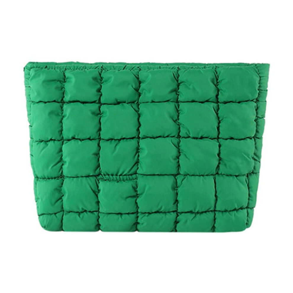 Puffy Quilted Makeup Bag Cosmetic Bags Travel Cute Puffer Solid Toiletry Organizer Pouch Storage Clutch for Women F