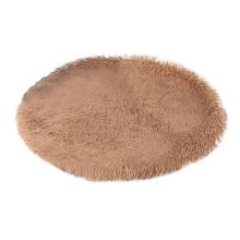 Winter Warm Pet Mats Cat Dog Kennel Mats Small And Medium Dog Warm Blanket Round Plush Cozy Brown
