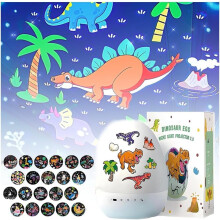 Dinosaur Egg Night Light Projector with Bluetooth Speaker, 360 Rotating, 3 Modes, Rechargeable – Compatible with Kids' Bedroom, Party, Holiday