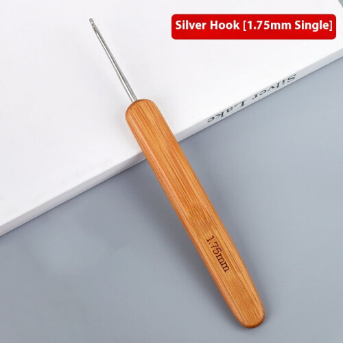 Agulha de crochê com cabo de bambu de 1,75 mm para trançar e fazer crochê. 1