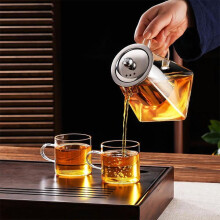 Tetera de vidrio con infusor de acero inoxidable de 530 ml (18.6 oz).