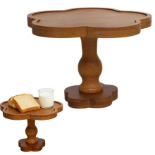 Alzata per torta in legno con portacandele 19x19x13 cm