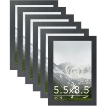 5,5x8,5 sorte træbilledrammer, 6-pak