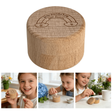 Natural Wood Kids' Tooth Memory Box - Baby Teeth, Umbilical Cord & First Keepsake Storage, Lidded Design for Precious Childhood Moments - (A)