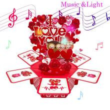 Niriyo 3D Love Owl Card – Musical, Light-Up Valentine's Greeting Card, Interactive Sound Card, Battery Included, Compatible with Romantic Notes