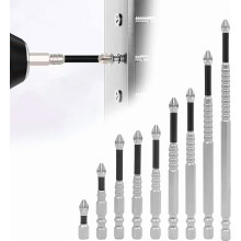 High Magnetic Screwdriver Bit Set, Anti-Slip, Compatible with Electric Screwdrivers, 25–150mm (9 pcs)