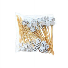 50PCS 5" Bamboo Christmas Cocktail Picks for Sandwiches, Appetizers, Fruits – Compatible with Holiday Party Decor