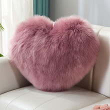 Heart Grape Purple Throw Pillows, Faux Rabbit Fur Plush Cushions for Bed/Couch, Valentine/Christmas Home Decor (15.8"x12")