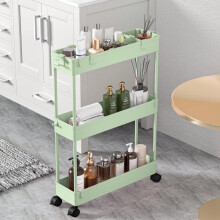 Chariot de rangement roulant Slim3 à 3 niveaux vert