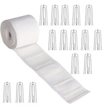 Curtain Pleater Tape with Curtain Pleater Hooks Home Decoration Supplies for Indoor Outdoor Window Door Curtain Decor