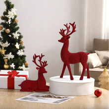 Estatuas de renos navideños, esculturas decorativas (paquete de 2)