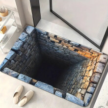 3D Hole Rug Optical Illusion 50 Inch Anti-Slip