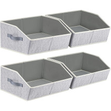 Cajas organizadoras para armario, color gris claro, forma trapezoidal, paquete de 6 unidades