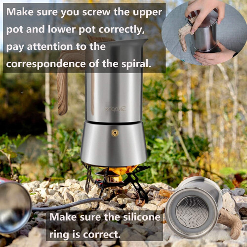 Espressomaskine i rustfrit stål, 6 kopper 2