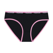 Sportieve hipster slip in roze maat M met contrasterende tailleband.