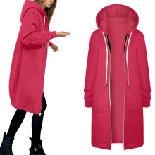 Veste polaire à capuche zippée pour femme, légère et chaude