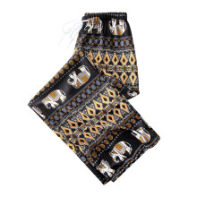 Boho Harem Pants Elephant Women Pants Thai Casual Clothing Wide Leg, Hippie Lady Orange