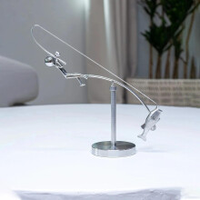 Sculpture de pêche cinétique Taplcvy – Statue de pêcheur en équilibre, objet d'art en métal pour la décoration intérieure, compatible avec