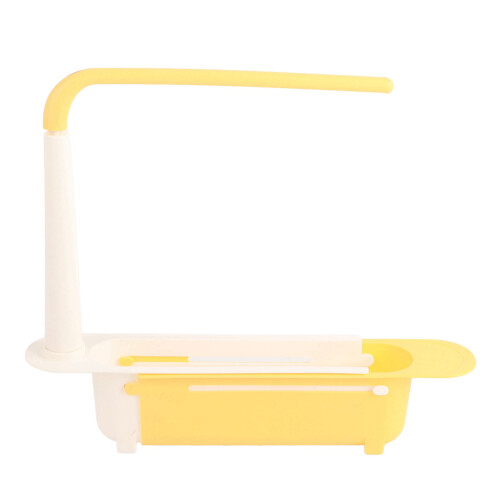 Gele uitschuifbare gootsteenorganizer (1 stuk)