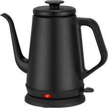 Bouilloire électrique à col de cygne (1,0 L), 1000 W, en acier inoxydable 304, arrêt automatique.
