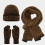 Set aus gefüttertem Strickschal, Mütze und Handschuhen 4