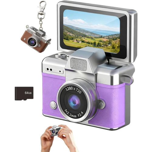 Μίνι ψηφιακή κάμερα με μπρελόκ 1080P με κάρτα TF 64GB