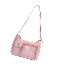 Transparente Schultertasche, modische Itabag mit Sichtfenster für PinsAn1meDisplay, Tragetasche, Handtasche, Umhängetasche für Damen