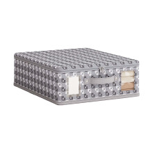 Non-Woven Fabric Storage Box with Lid for Bed Sheets Clothing Foldable Organizer Gray or Beige