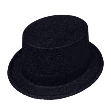 Chapeau haut-de-forme noir à paillettes dorées pour la Saint-Patrick, taille unique.