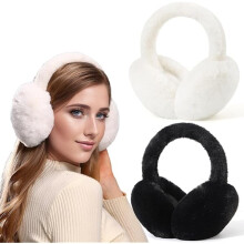 Women Winter Ear Muffs Warm faux fur Earmuffs Foldable Ear Warmer Ladies Ear Covers 1/2Pack