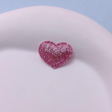 (Pink) 10pcs/set Bling Heart Applique Padded Patches For DIY Headwear Hair Clips Decor Clothes Hat Crafts Sewing Supplies