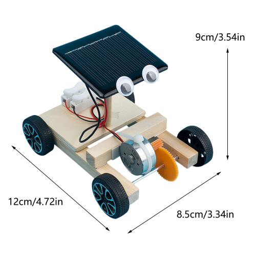 3-Pack Solar DIY Car Kit, Transparent Gears STEM Toy for Physics & Engineering Learning, Motorized Assembly Model, Creative Gift – Compatible with 2