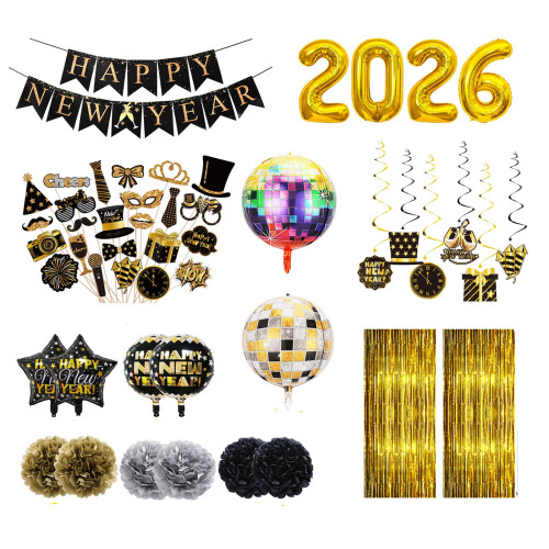 Silvester-Party-Set 2026, 49-teilig