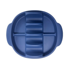 Silicone Taco Holder Plate, 25x30cm, Non-Slip, Dishwasher & Microwave Safe, Dark Blue – Compatible with Taco Bar Setup
