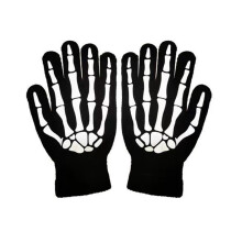 Polyester Gloves for Kids with Cute Print and Skull Design, Thermal Insulation for Winter Outdoor Cycling Sports