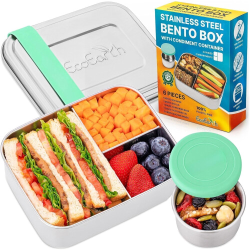 Κουτί Bento από ανοξείδωτο ατσάλι 27oz με 3 διαμερίσματα, στεγανό