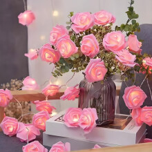 Guirlande lumineuse LED en forme de rose, décoration d'ambiance romantique, 150 cm (59 pouces)