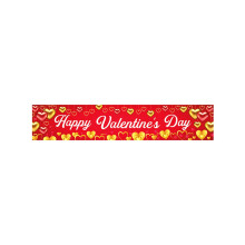 Valentinsdagsbanner med hjertedekoration 250x50 cm