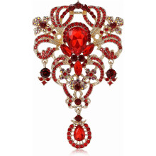 Broche vintage de flor de cristal austriaco (1 pieza)