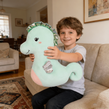 Mint Green Seahorse Plush Toy Soft Durable 1 piece