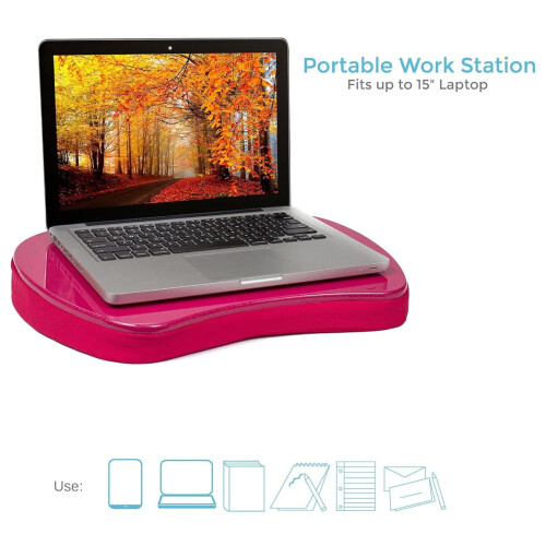 Mini suporte de colo com espuma viscoelástica. Cor: Rosa. 1