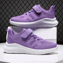 Girls Shoes,Kids Strap Sneakers Breathable Comfortable Running Shoes Lightweight Casual Footwear for Boys,Girls Sneakers,06 Purple,9.5-10 Years