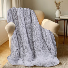 Double-Sided Velvet Throw Blanket, 47x30", Super Soft White Reversible Plush Blanket for Couch, Sofa, Bed – Living Room Decor & Gift