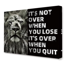 Affiche murale sur toile avec lion, motif motivationnel