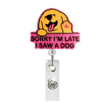 Cartoon Acrylic Badges Holder Swivel Alligator Clip, Nurse Doctor Badges Reels Clip Retractable Badges Reels Holder