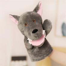Realistic Wolf Hand Puppet for Kids – Soft Plush, Movable Mouth, Ocean Animal Theme, Role Play & Teaching Toy, Compatible with Octops Puppets