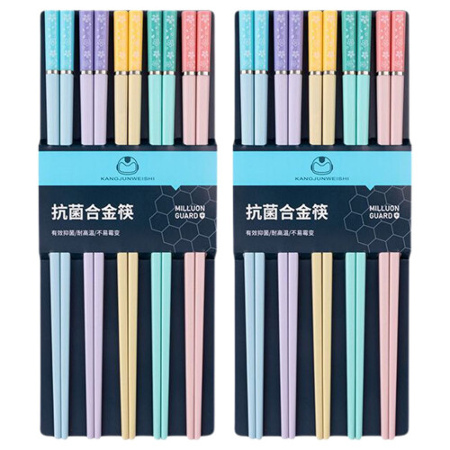 Σετ chopsticks και κουταλιού από κράμα αλουμινίου, κατάλληλο για πλυντήριο πιάτων, 5 1